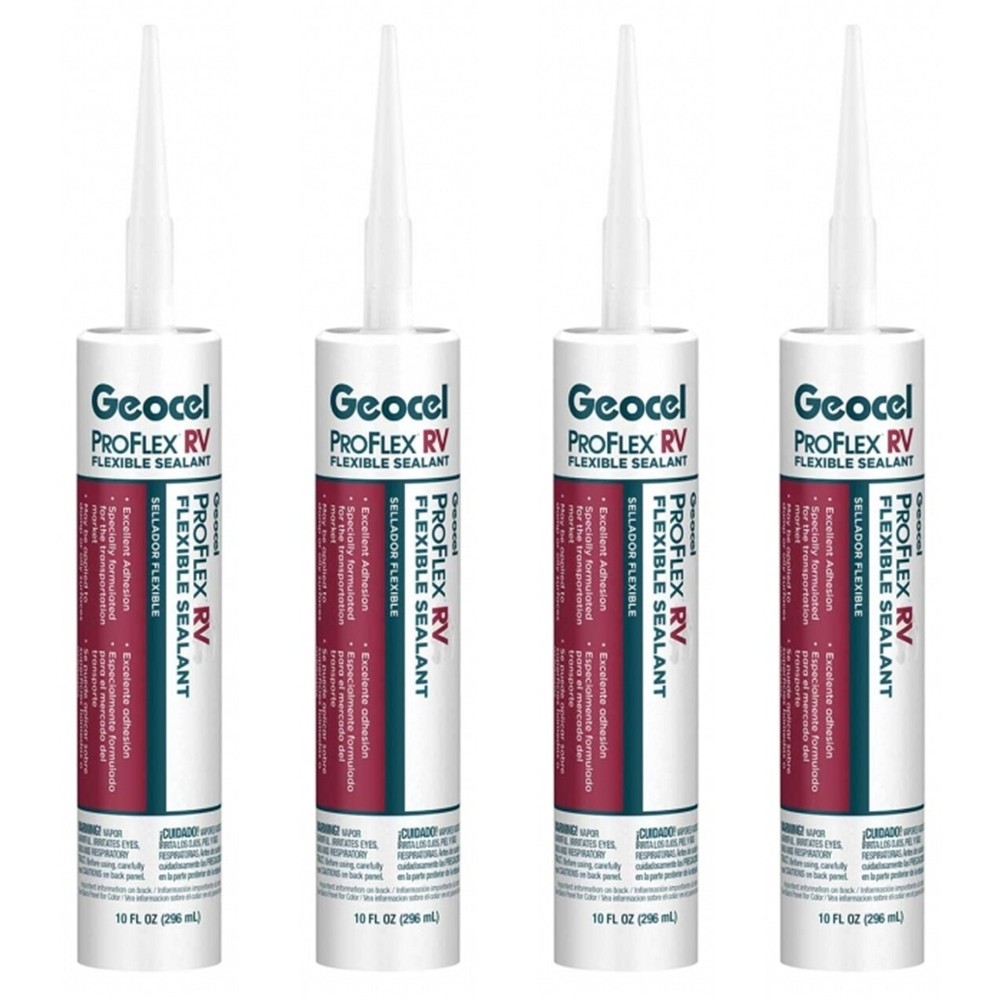 Geocel GC28903 (GC28103) , Pro Flex RV Flexible Sealant, Black, 10 OZ, Set Of 4
