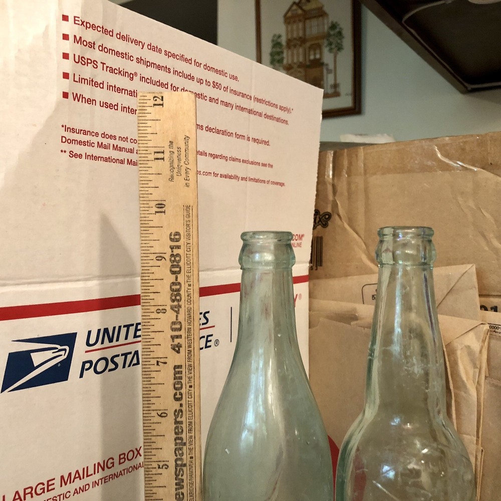 2 Diff Gottlieb Bauernschmidt Straus Baltimore MD Aqua Pre-Pro Beer Bottles