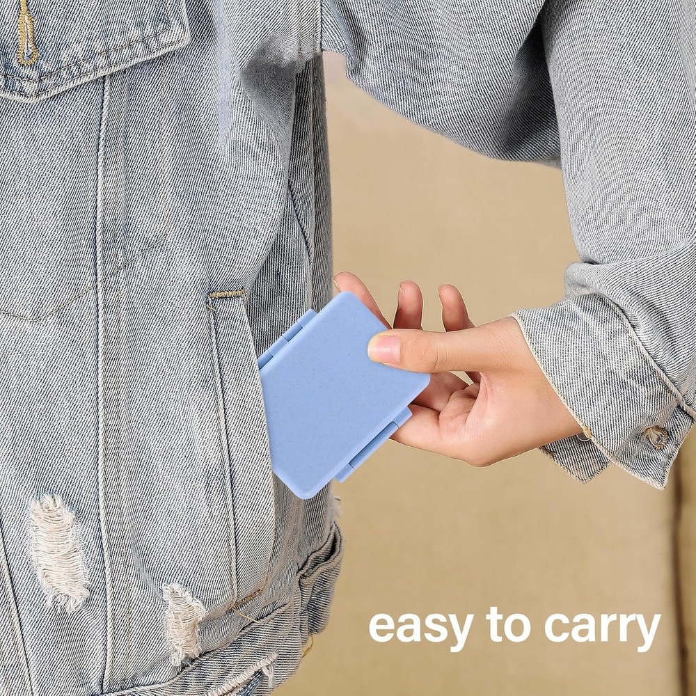 Moisture-Proof 9-Compartment Pill Case - Secure Grey Pill Organizer for Vitamins