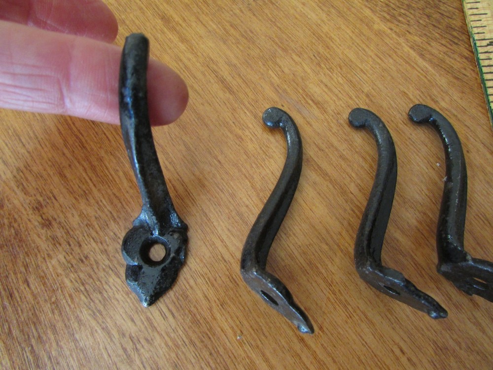 5 Vintage Antique Cast Iron Hat Coat Hooks Bathroom Hooks Hardware
