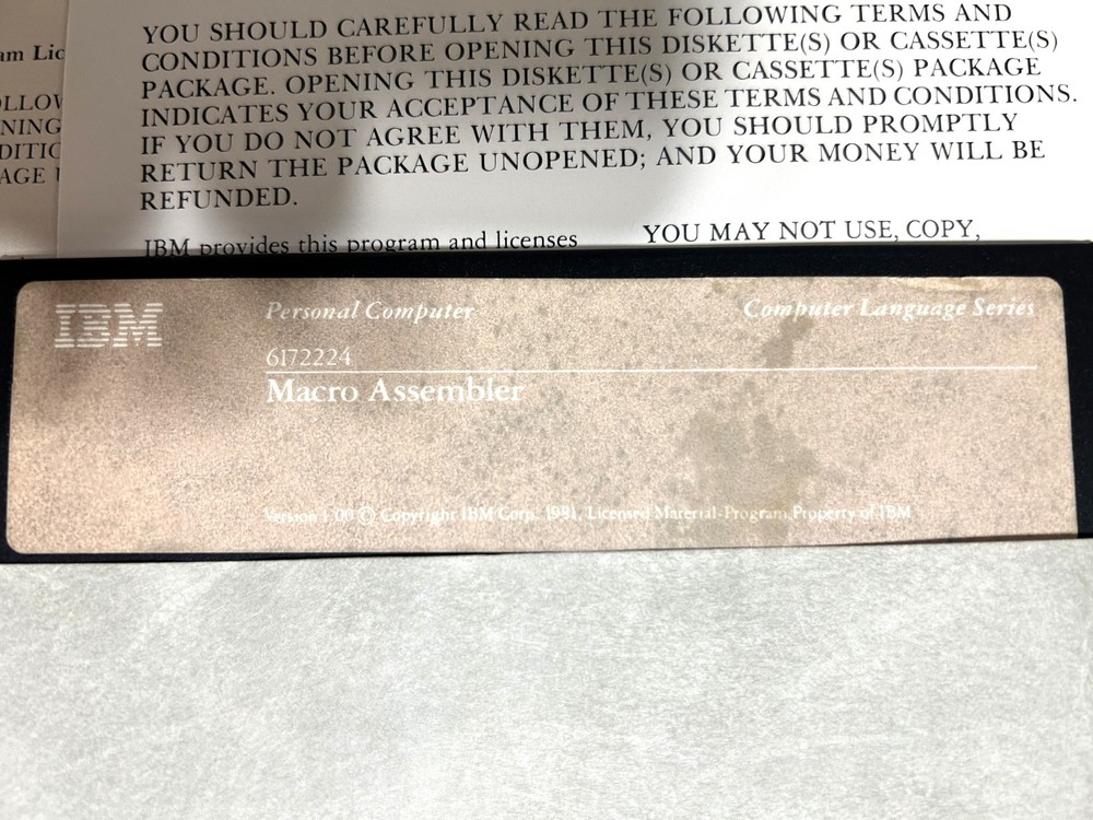 IBM Macro Assembler Vrs 1.0 Includes Software Ships Worldwide