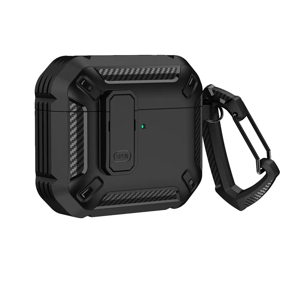 Heavy Duty Silicone Case for AirPods 4 with Keychain Hook