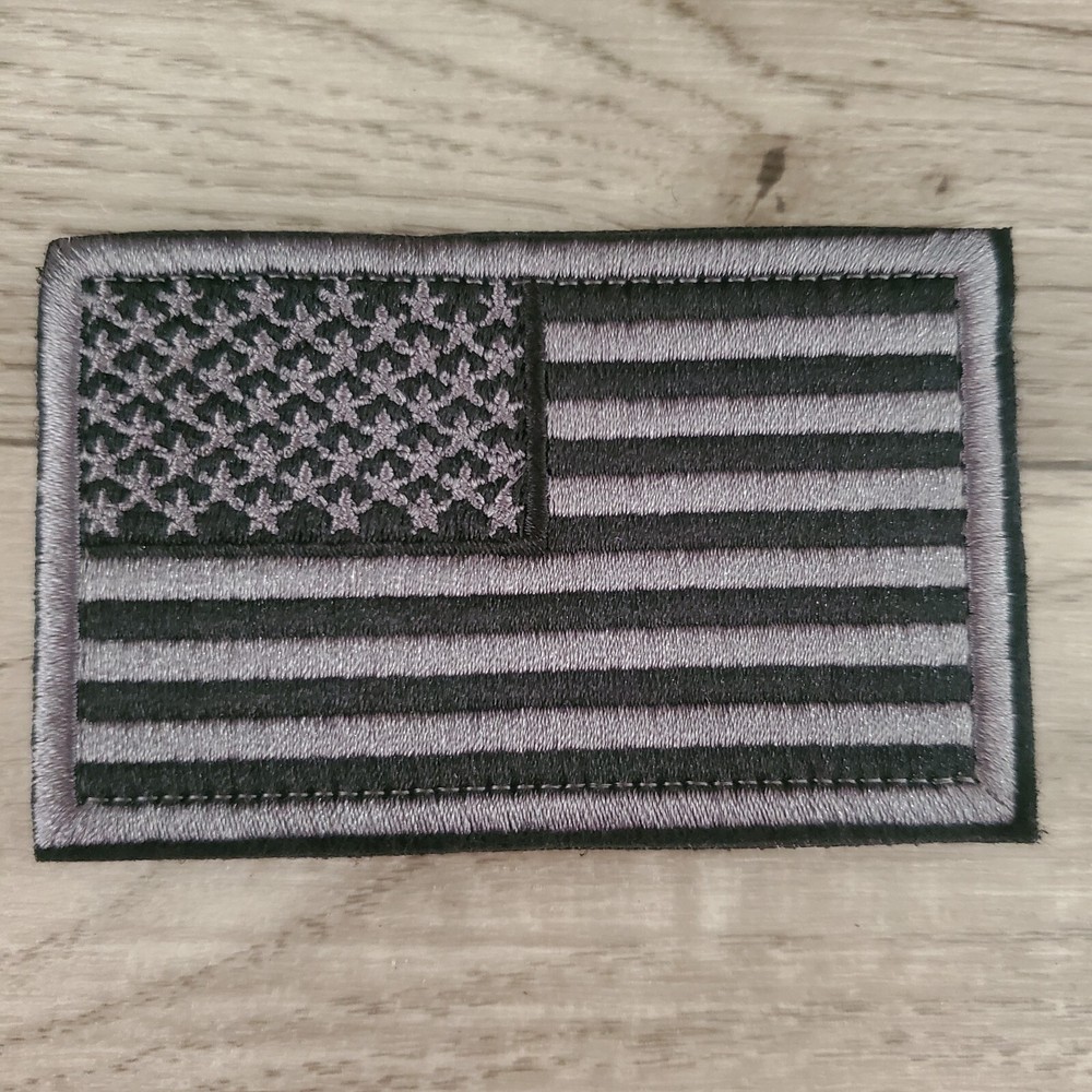 BLACK AMERICAN FLAG Tactical Morale Patch Hook And Loop