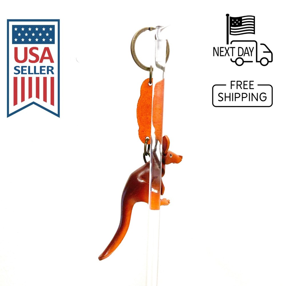 Kangaroo Handmade Leather Keyring