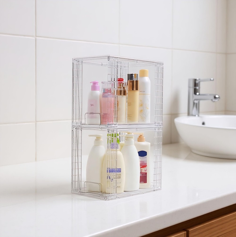 High Clear Stackable Storage Drawers(4 Pack), High-strength Plastic Organizer...