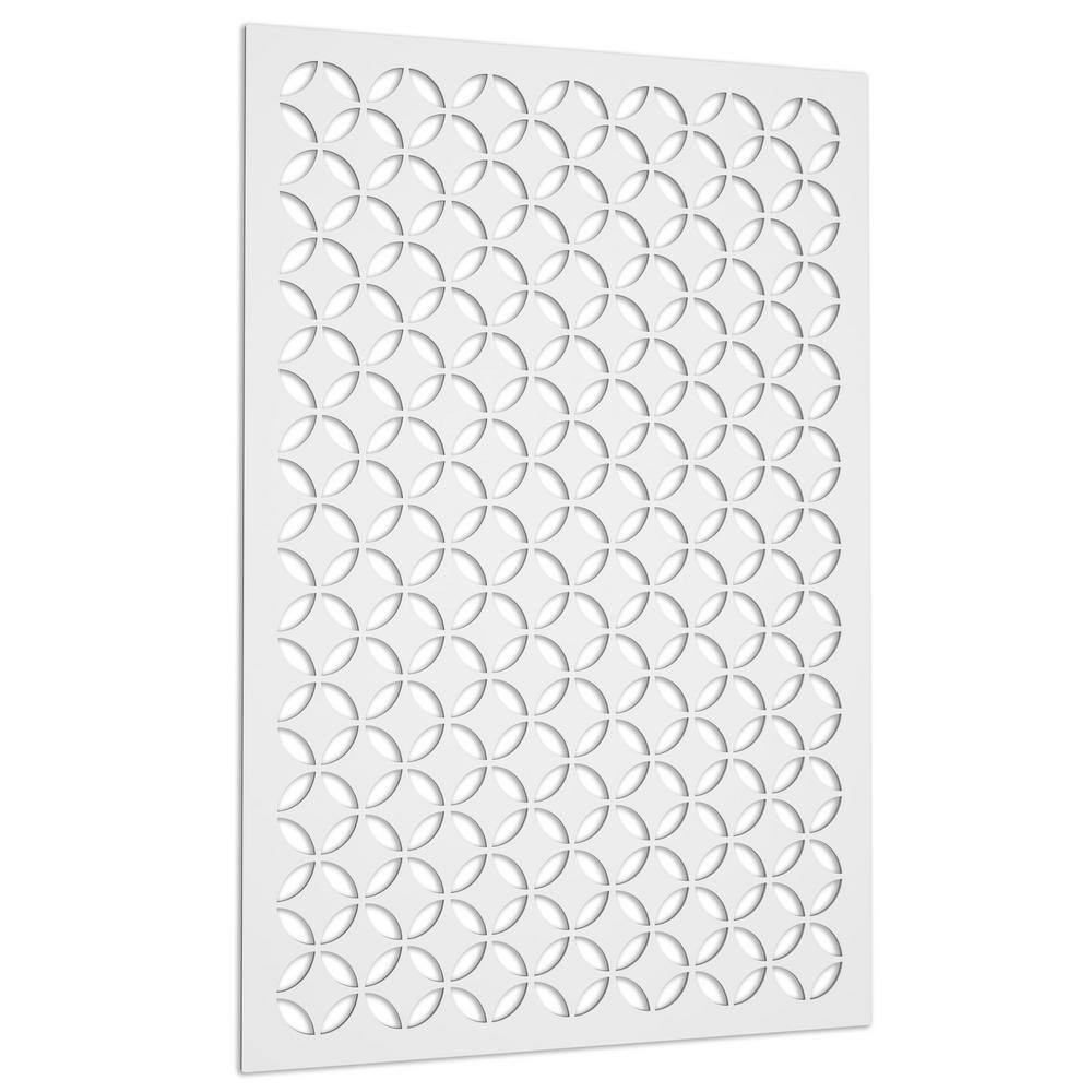 Moorish Circle 4 Ft. X 32 In. White Vinyl Decorative Screen Panel