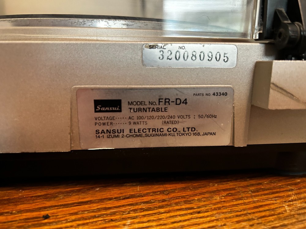 Working Viuntage Sansui FR-D4 Full Automatic Direct Drive Turntable