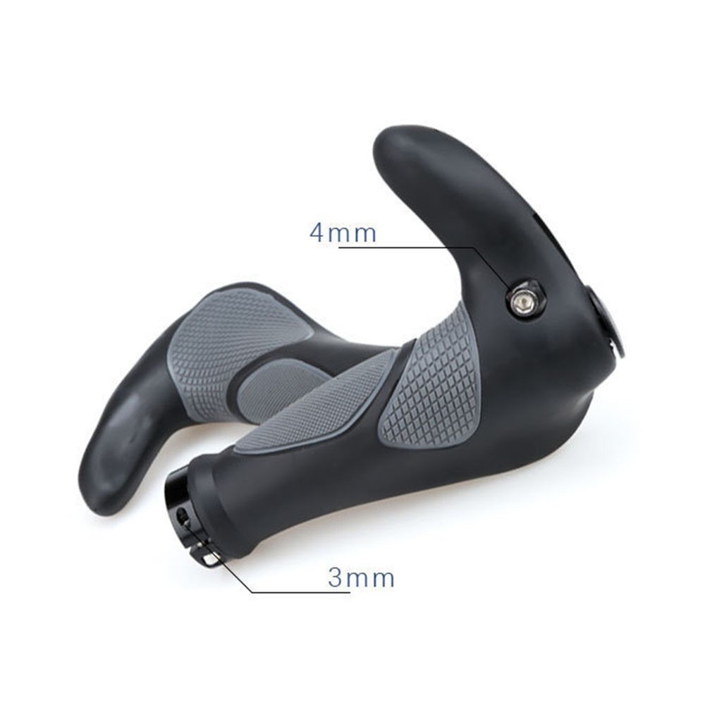 Black Rubber Handlebar Grip Cover for MTB with Secure Double-Sided Lock