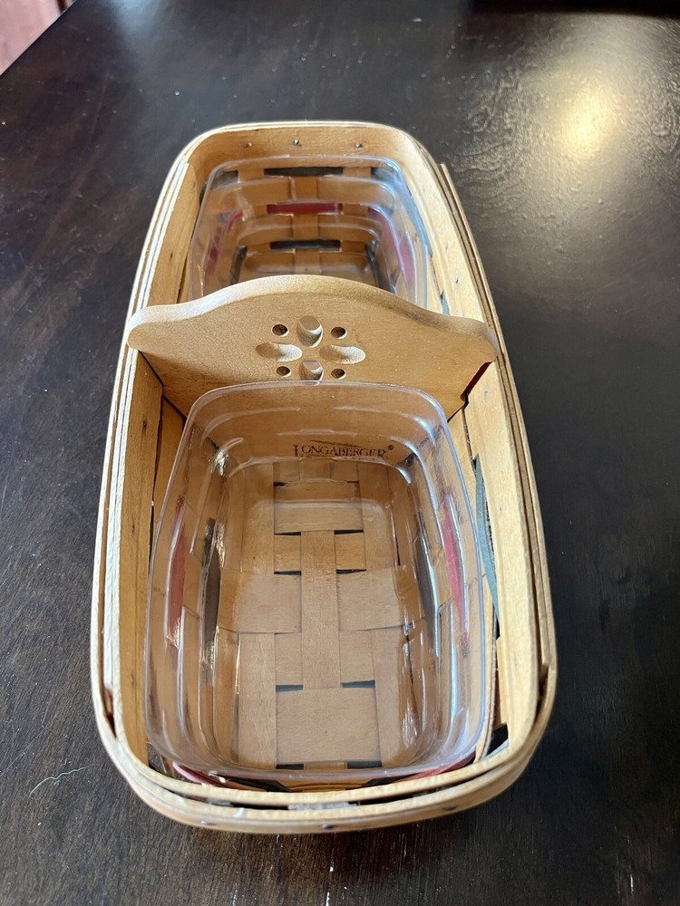 Longaberger 1998 Cracker Basket With Wood crafted Divider
