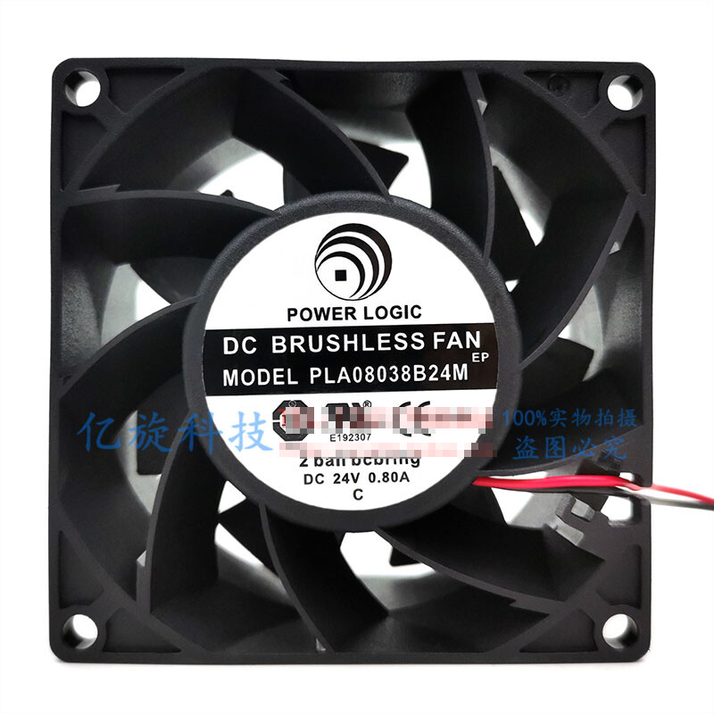 POWER LOGIC PLA08038B24M DC 24V 0.80A 8038 Server Cooling Fan