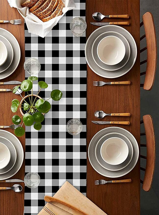 Rustic Charm: Buffalo Plaid Table Runner - 14x108 Inches