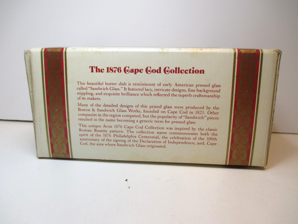 Vtg Avon 1876 Cape Cod Collection Ruby Red Covered Butter Dish w/ Original Box