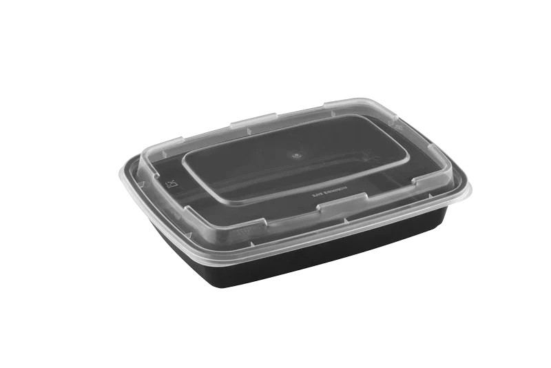 28oz Rectangular Microwaveable Container with Lid, 150 Sets (50/6)