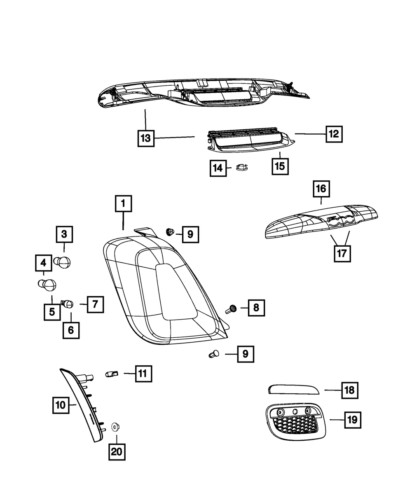 License Plate Light Mopar 68228931AA