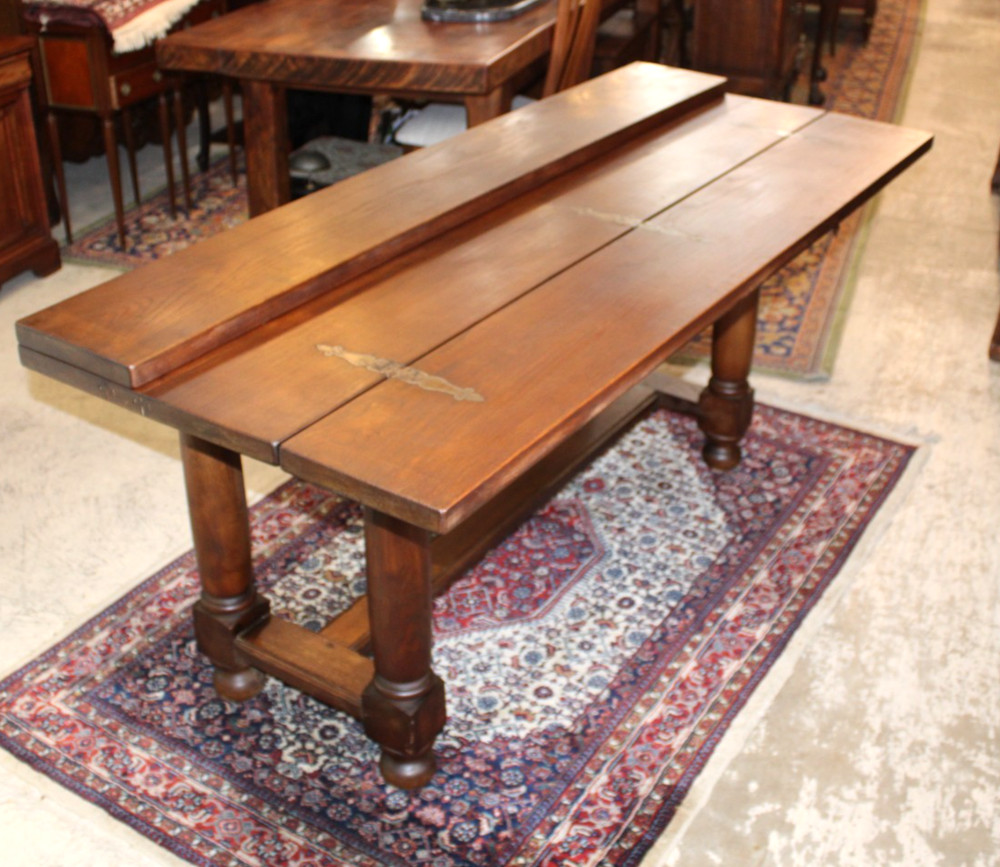 French Antique Oak Folding Dining Table / Trestle Table / Sofa Table