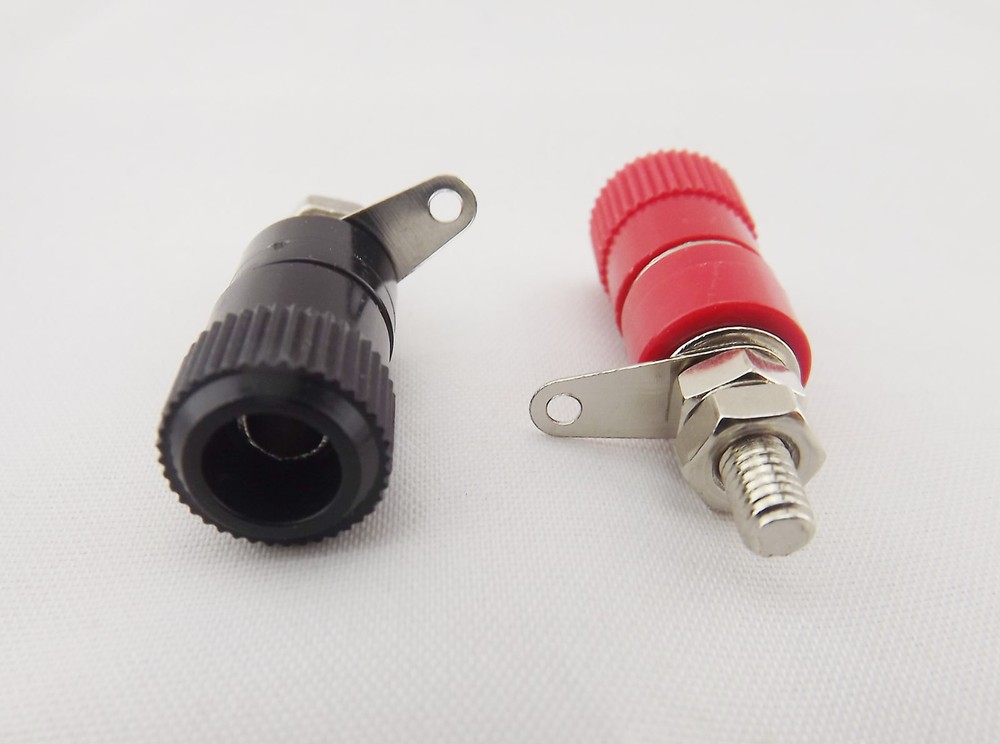 2pcs Binding Post 4mm Banana Plug Speaker Terminal Cables Test Probes Red Black