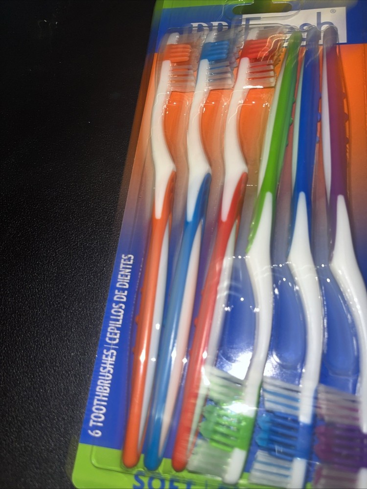 Dr. Fresh Toothbrush 6-Pack Multi-Color "SOFT"