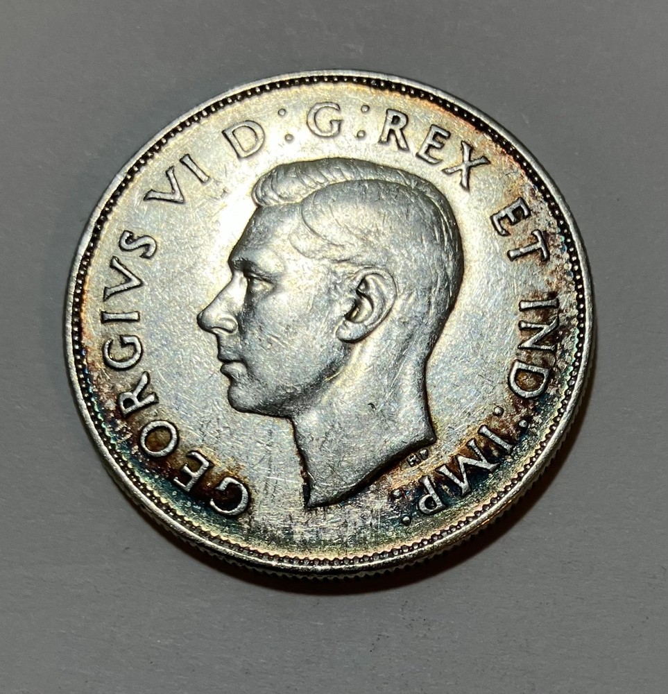 1947 Curved 7, Canada Silver 50 Cents - C7 / ND