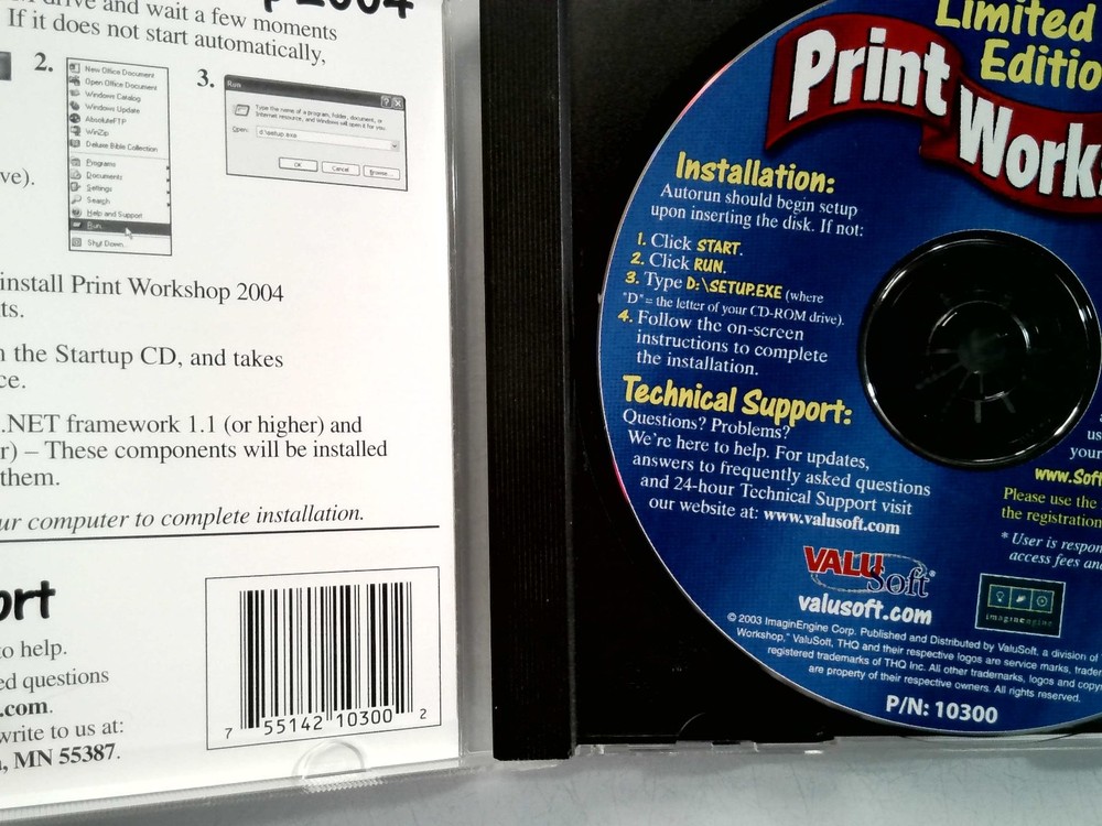 ValuSoft Print Workshop 2004 Software CD-ROM PC Quick Start Guide