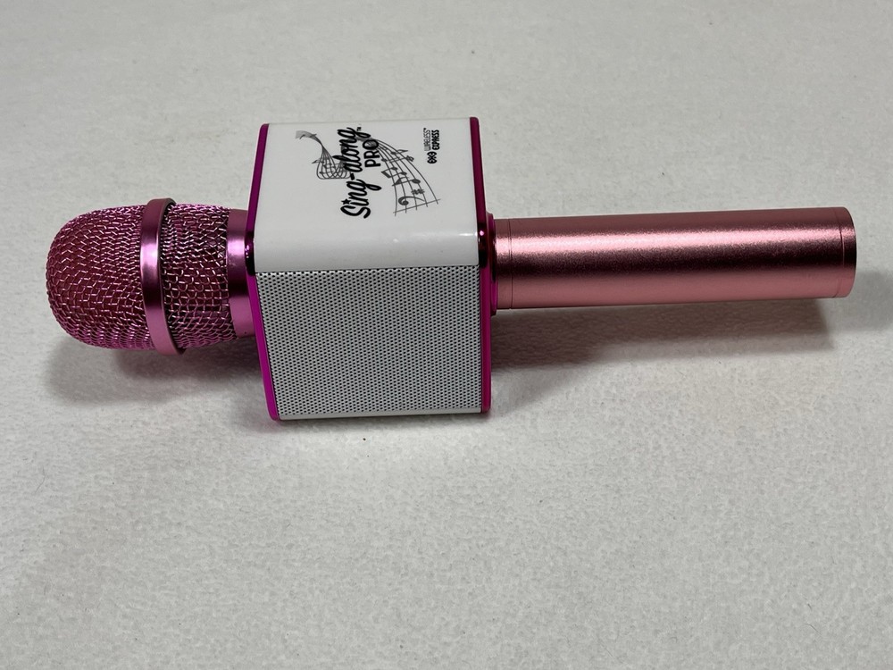 Sing-Along PRO Wireless Karaoke Microphone Pink Bluetooth Speaker Mic
