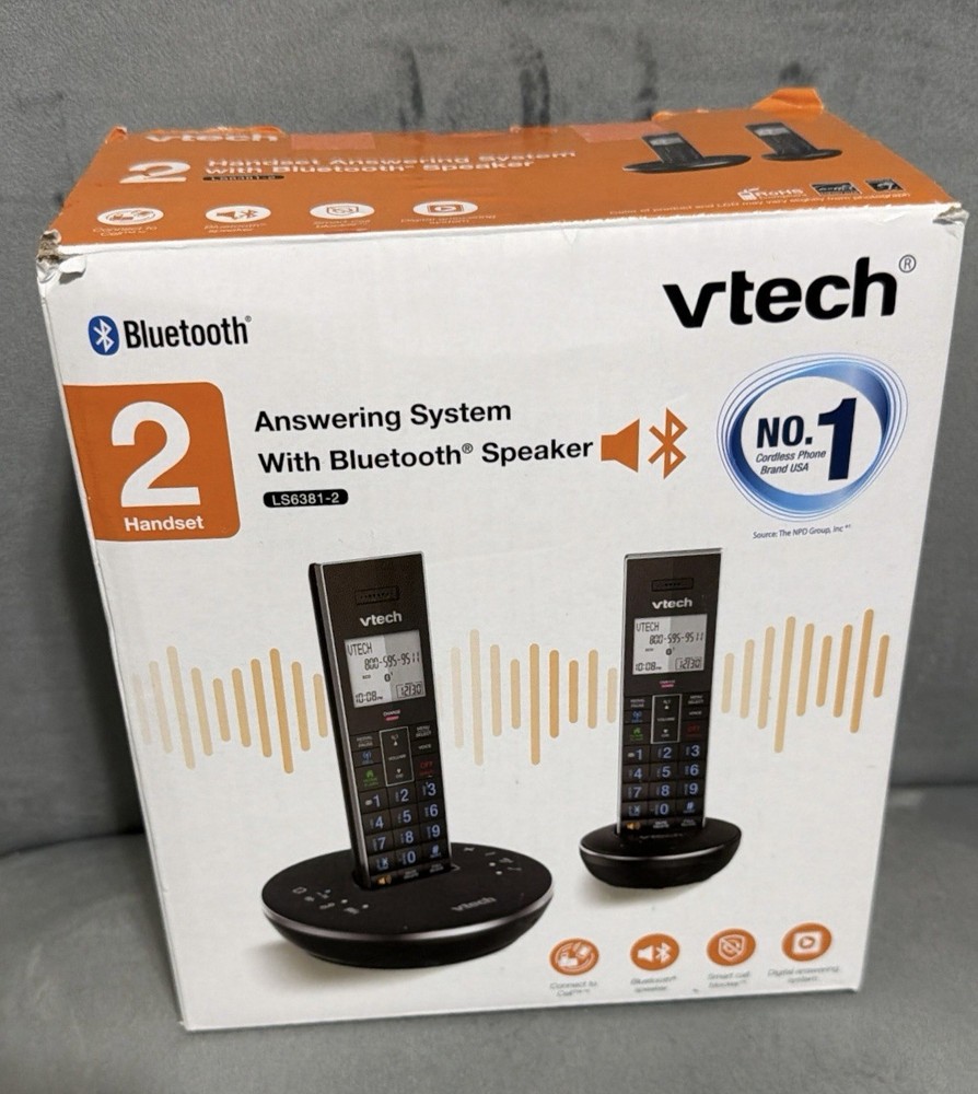 VTech LS6381-2 2 Handset Connect to Cell with Answering System & Bluetooth Black