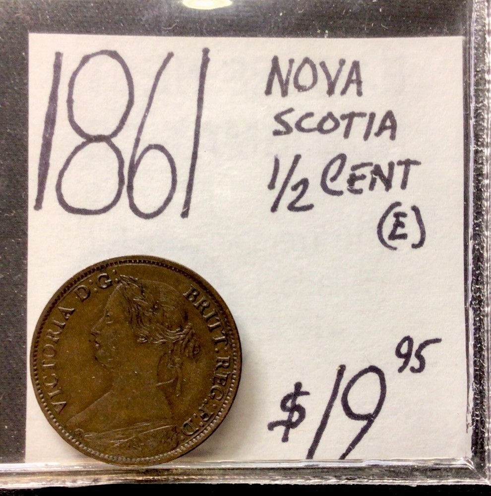 1861 Nova Scotia! 1/2 Cent! ENN Coins