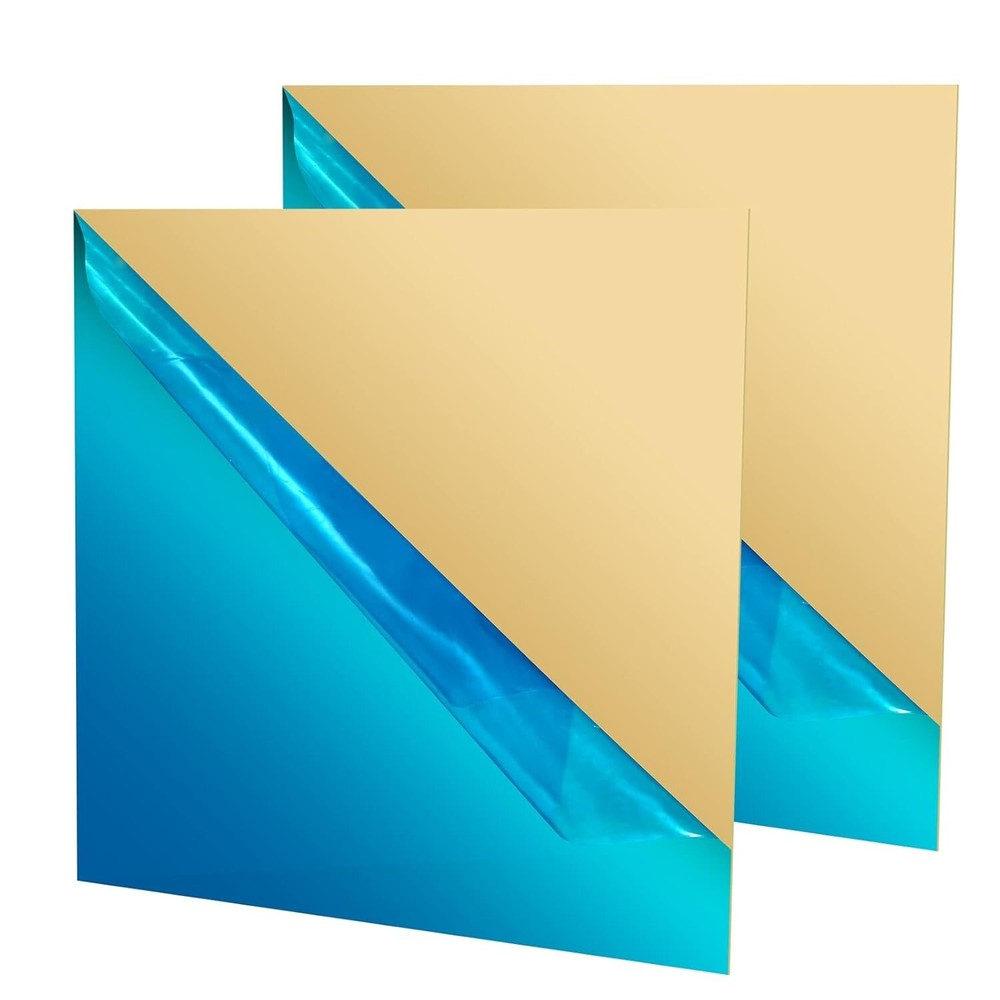 Brass Plates 6" x 6" - 2 Pcs, Scratch-Free, Easy Customization