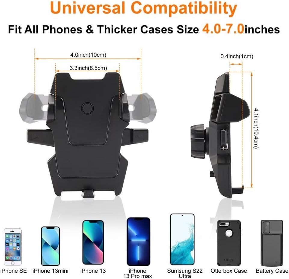 Car Phone Holder 360° Windscreen Suction Mount Cradle Stand for iPhone, Samsung,