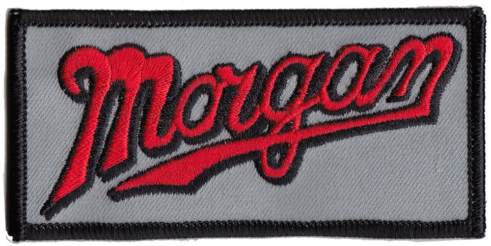 Morgan script embroidered patch