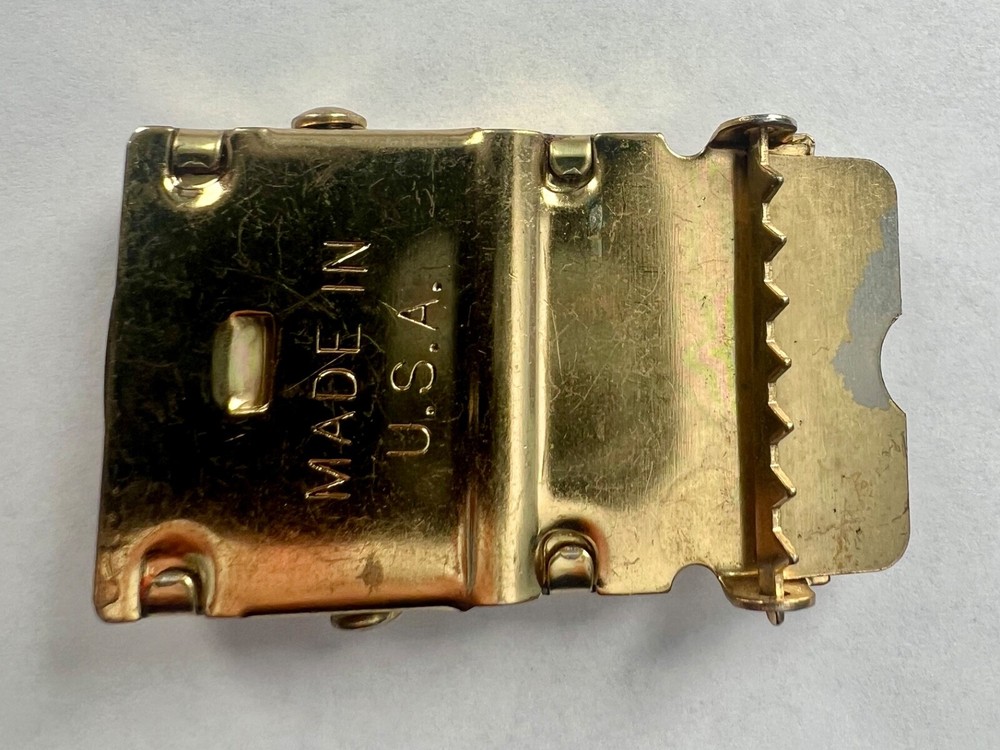 Web Belt Buckle Military Brass