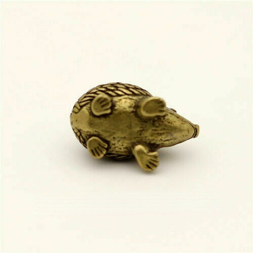 Chinese Old Collection Handmade Solid Bronze Hedgehog Tea Ceremony Statue