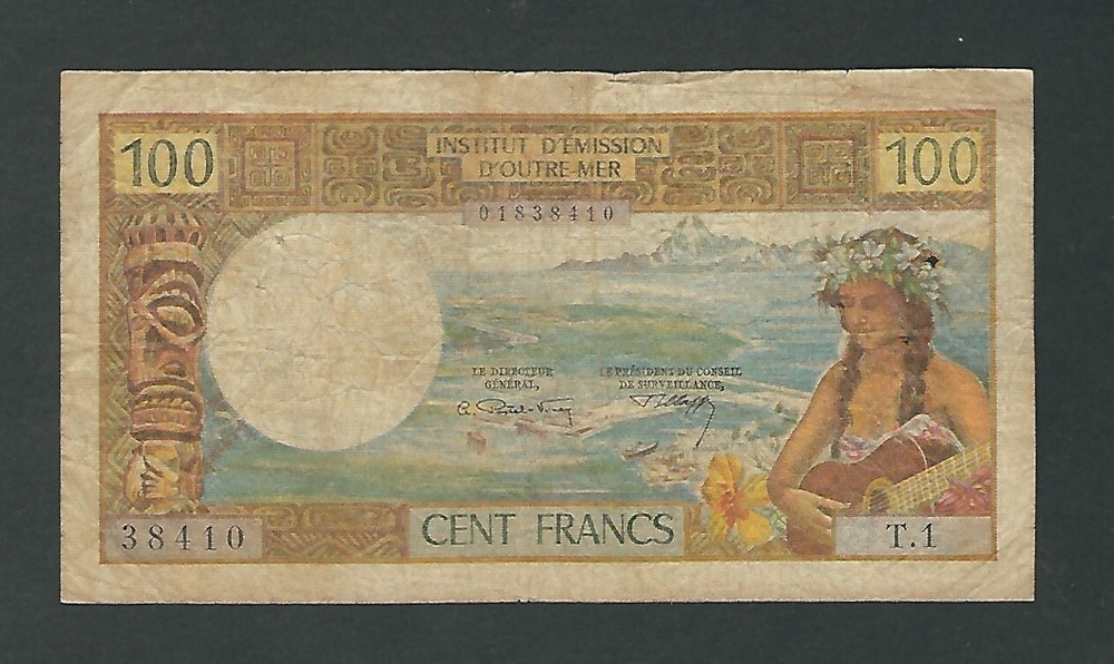 TAHITI PAPEETE 100 Francs