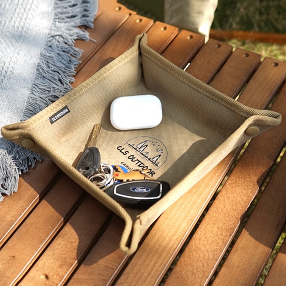 Portable Camping Gadgets Tray Foldable Oxford Storage Box Waterproof Organizer