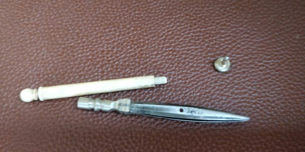 Vintage Antique drafting Pen with white handle Bone? or similar material