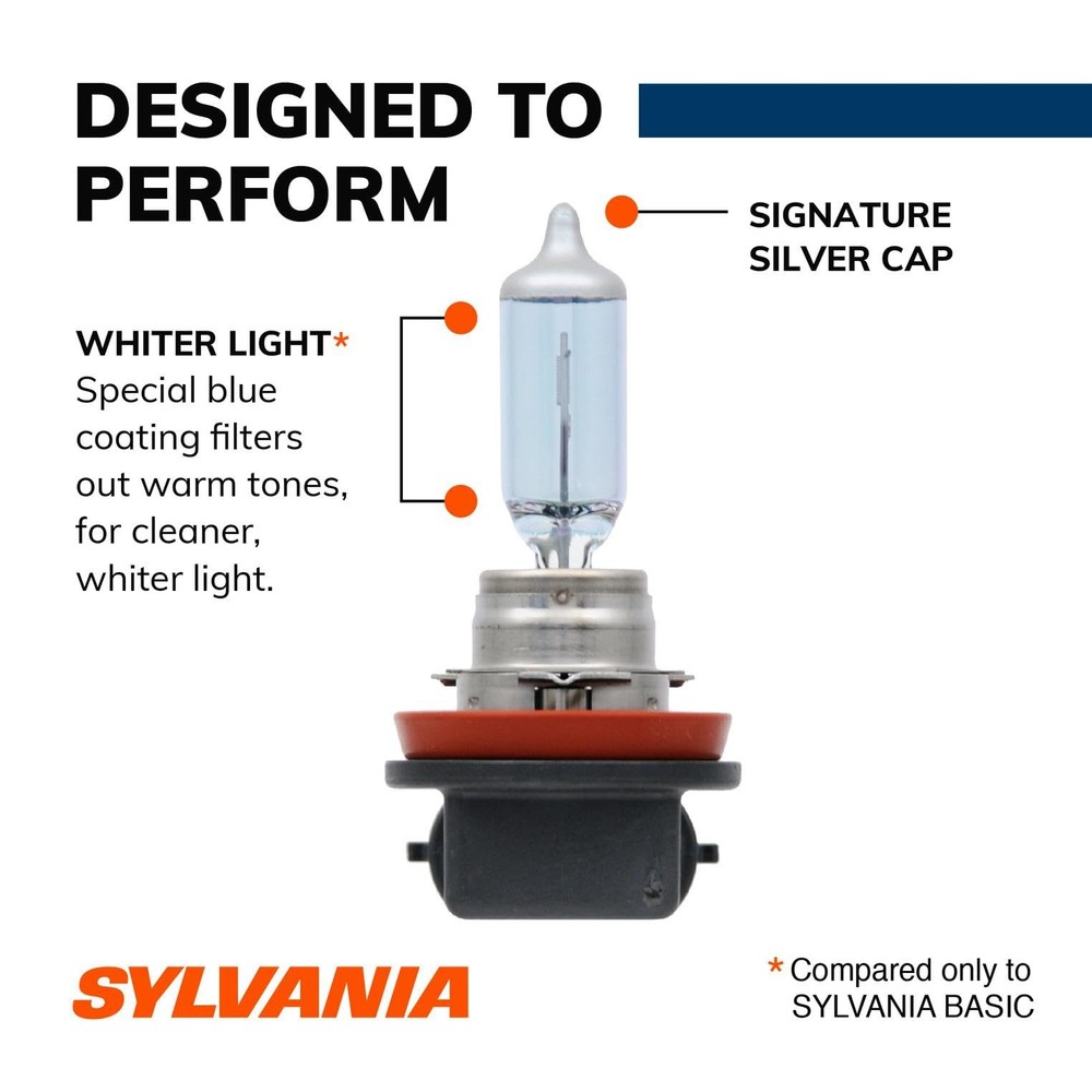 SYLVANIA - H11 SilverStar - High Performance Halogen Headlight Bulb, High Beam,