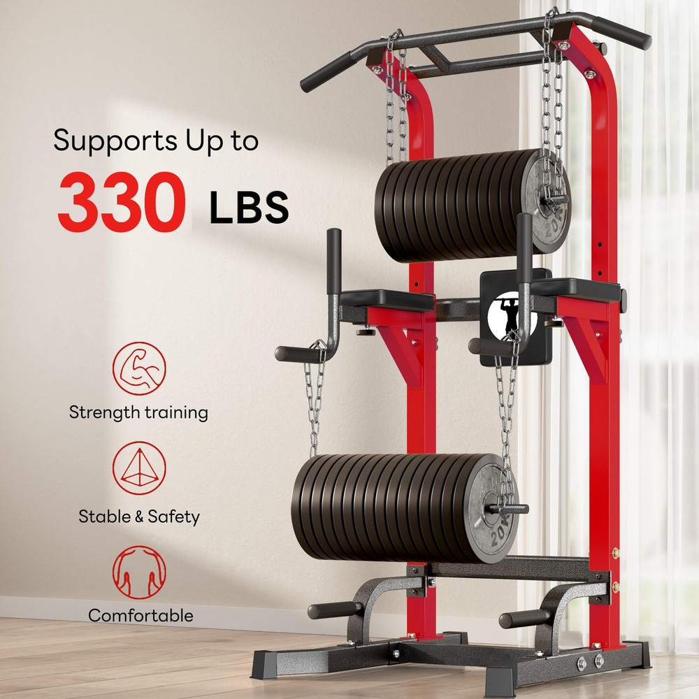 Multi-Function Power Tower Pull Up Bar Station Pull Up Dip Station for Home G...