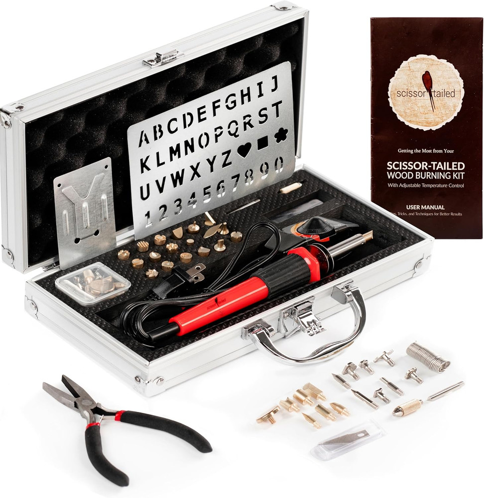 Premium Wood Burning Kit 43PCS, Adjustable Temperature Pen with 36 Tips & Access