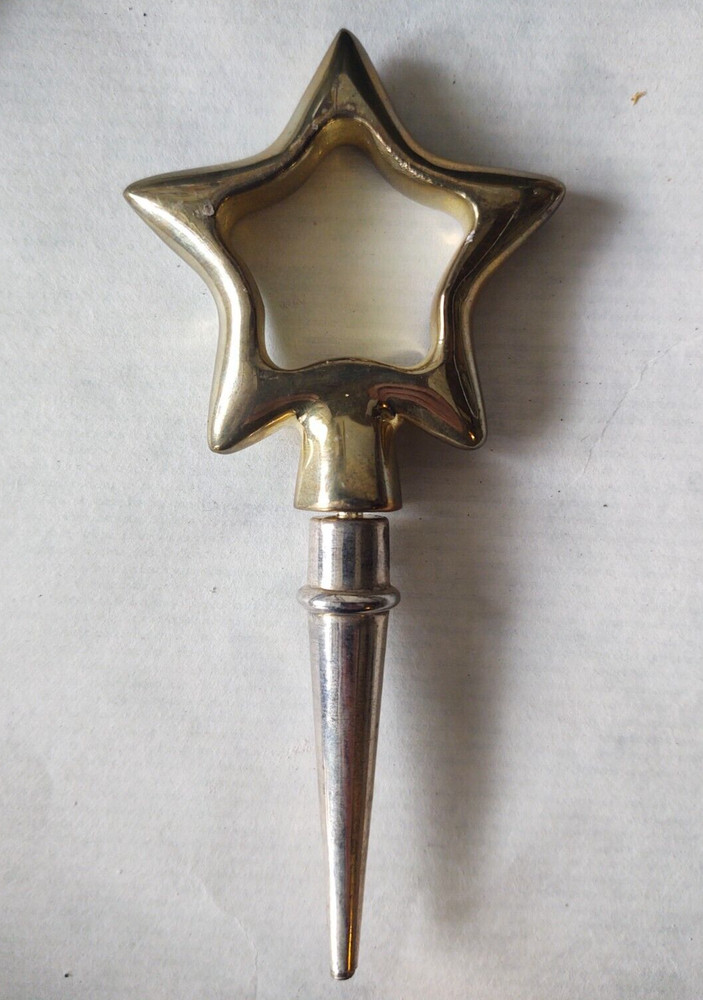 Solid Brass Star & Stainless Steel Perfume Bottle / Flask Stopper