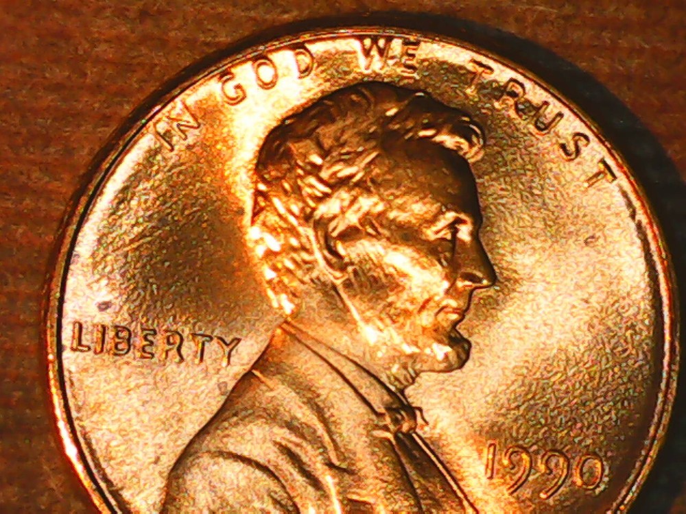 1990 Penny Die Crack Reverse