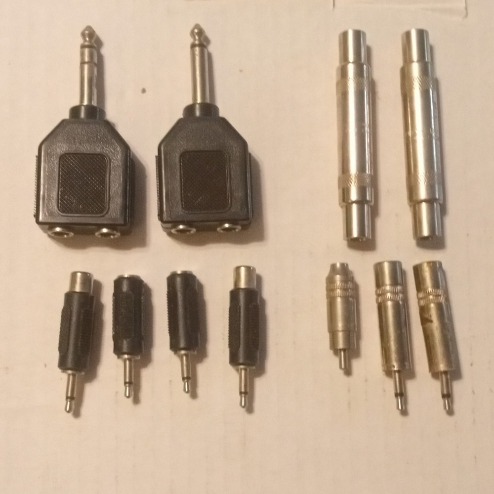 Audio Cable Adapters 3.5mm 6.35mm RCA 1:2 Splitters Mixed Types Lot