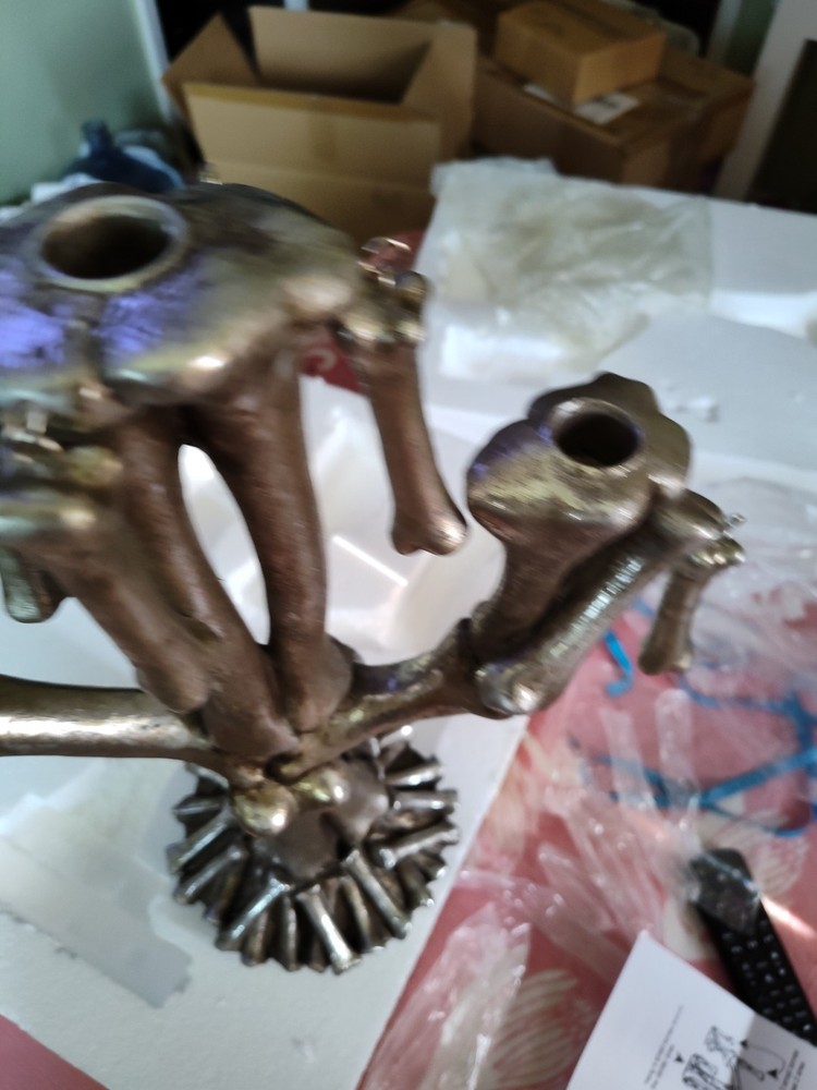 RESIN BONE CANDLE HOLDER HALLOWEEN LARGE