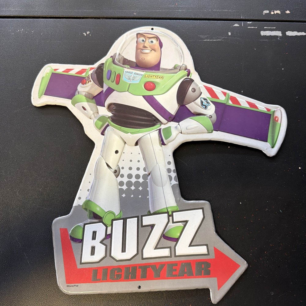 Buzz Lightyear Embossed Metal Tin Sign 14"x13.36"