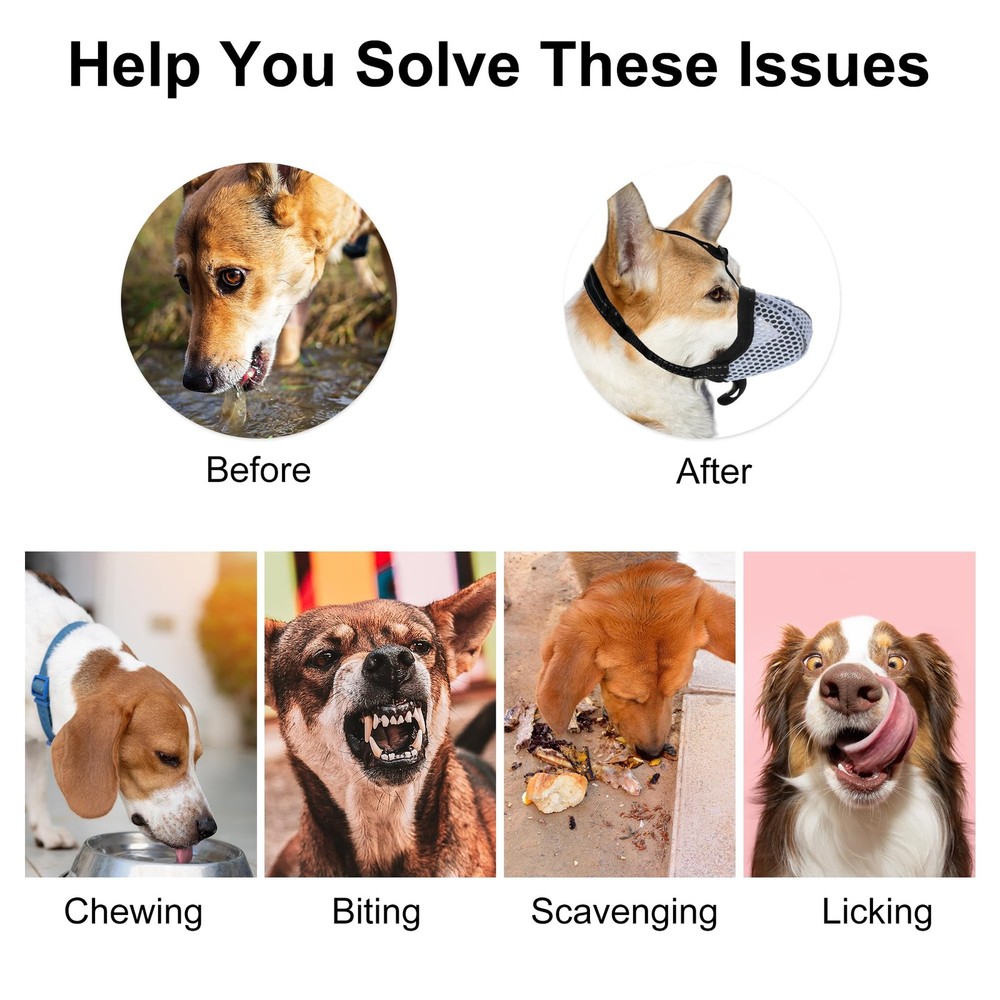 Breathable Soft Air Mesh Reflective Adjustable Basket Dog Muzzle X-Small Blue