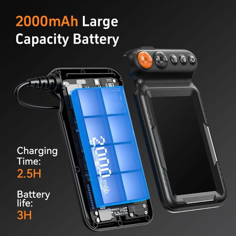 Dual-Lens Endoscope Camera with Light, Borescope with 5" IPS (16.5FT)