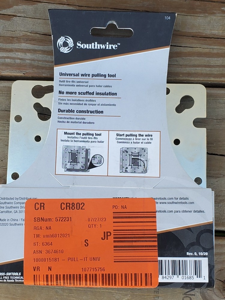 SOUTHWIRE 104 PULL-IT UNIVERSAL WIRE PULLING SMART TOOLS FITS ALL STANDARD BOX