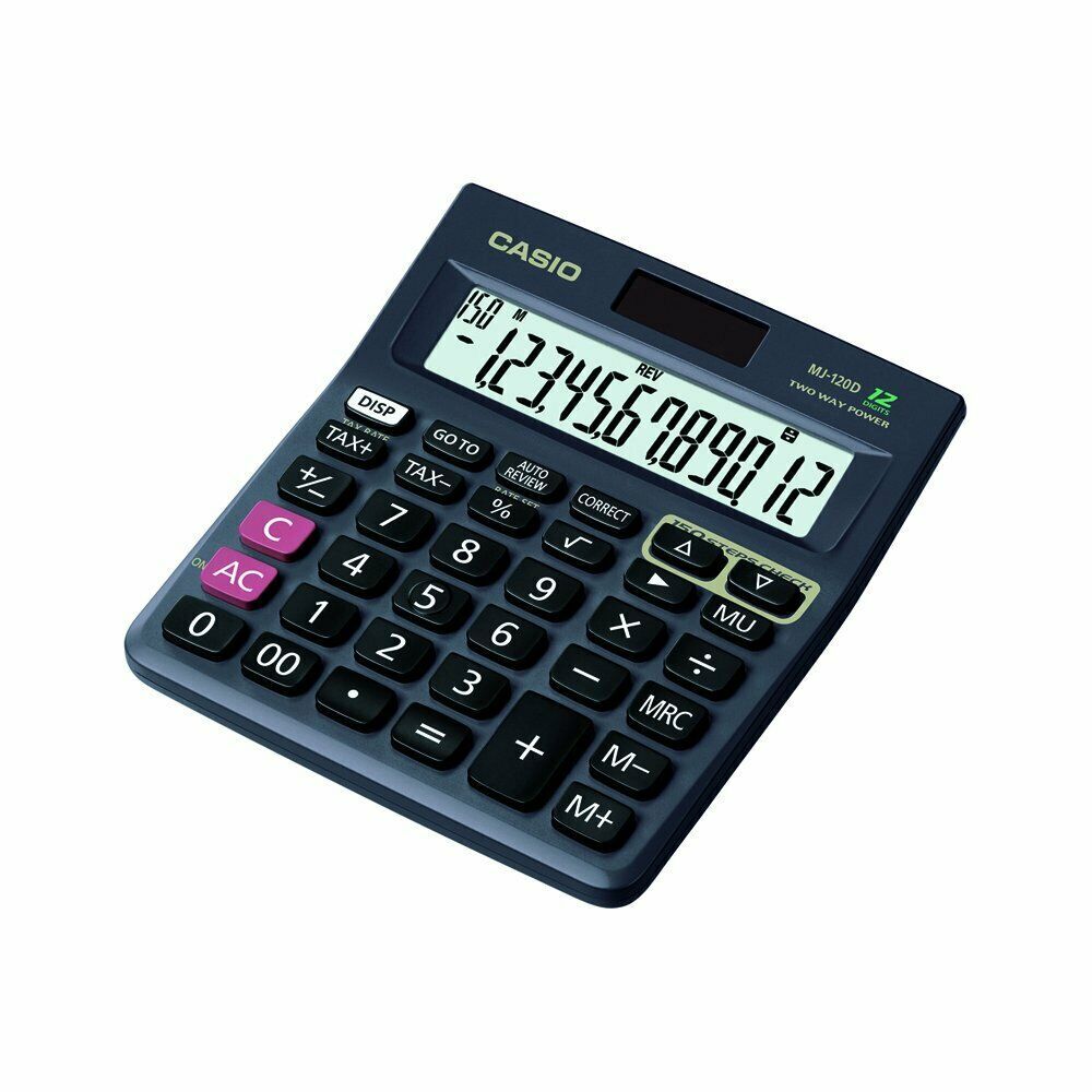 Casio MJ-120D Standard Function Desktop Calculator 12 Digits Solar and Battery