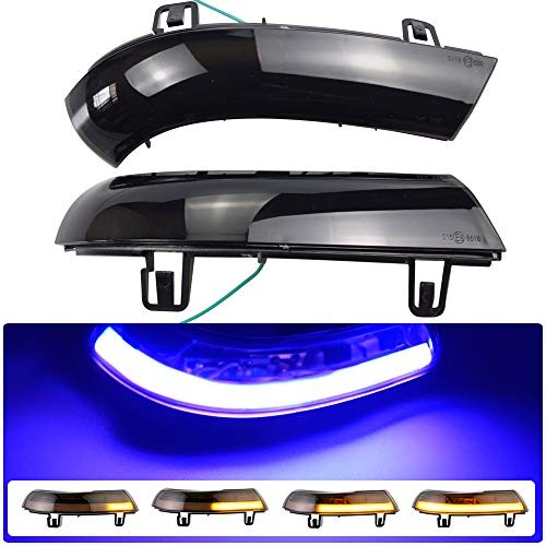 Dynamic LED Side Mirror Turn Signal Light Indicator blinker For VW Blue+Yellow