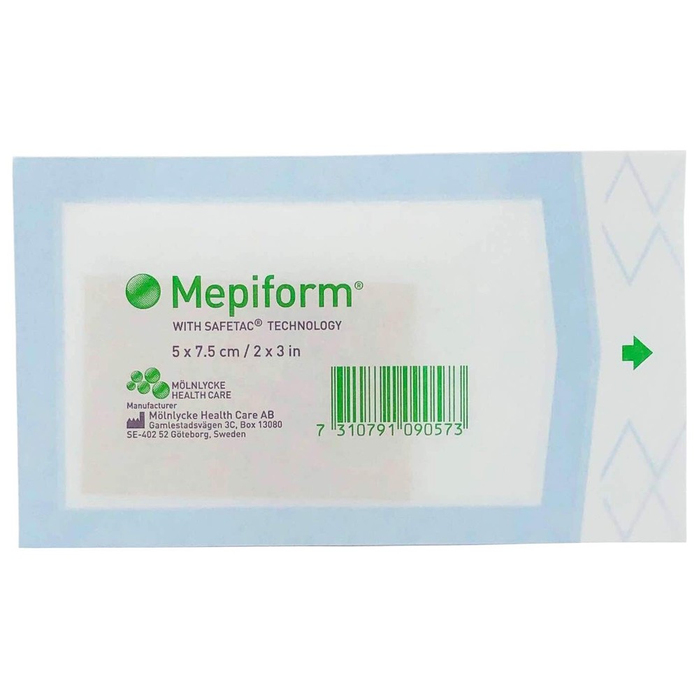 Mepiform - Self-adherent soft silicone dressing for scar care - 2" x 3" - Single