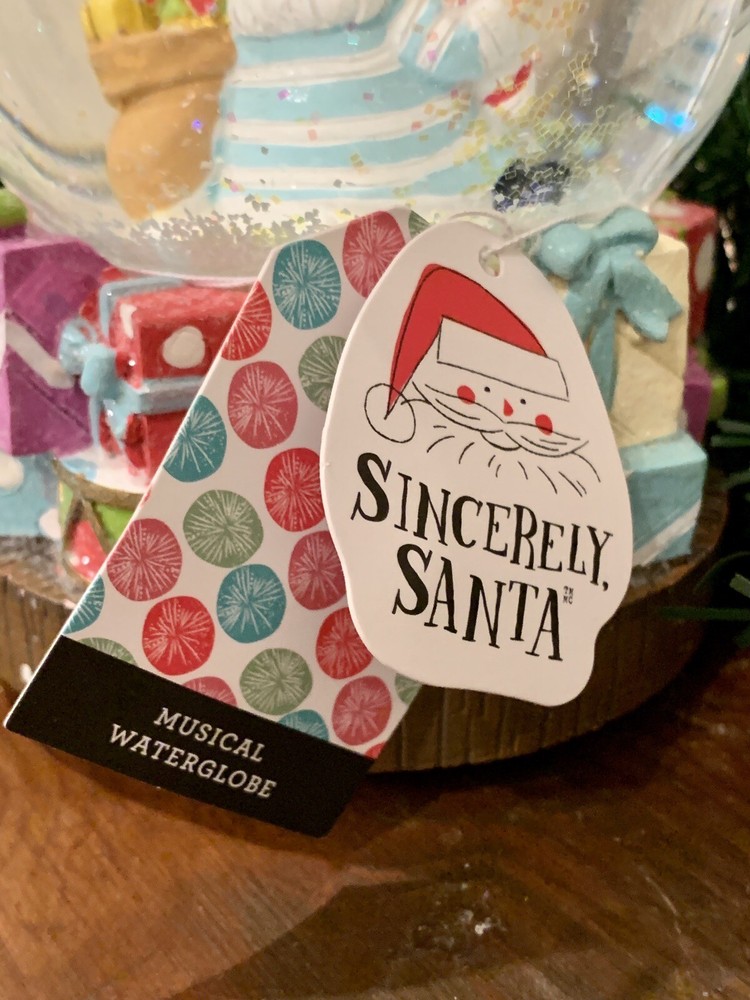Sincerely, Santa Musical Snow Globe Elf With Presents