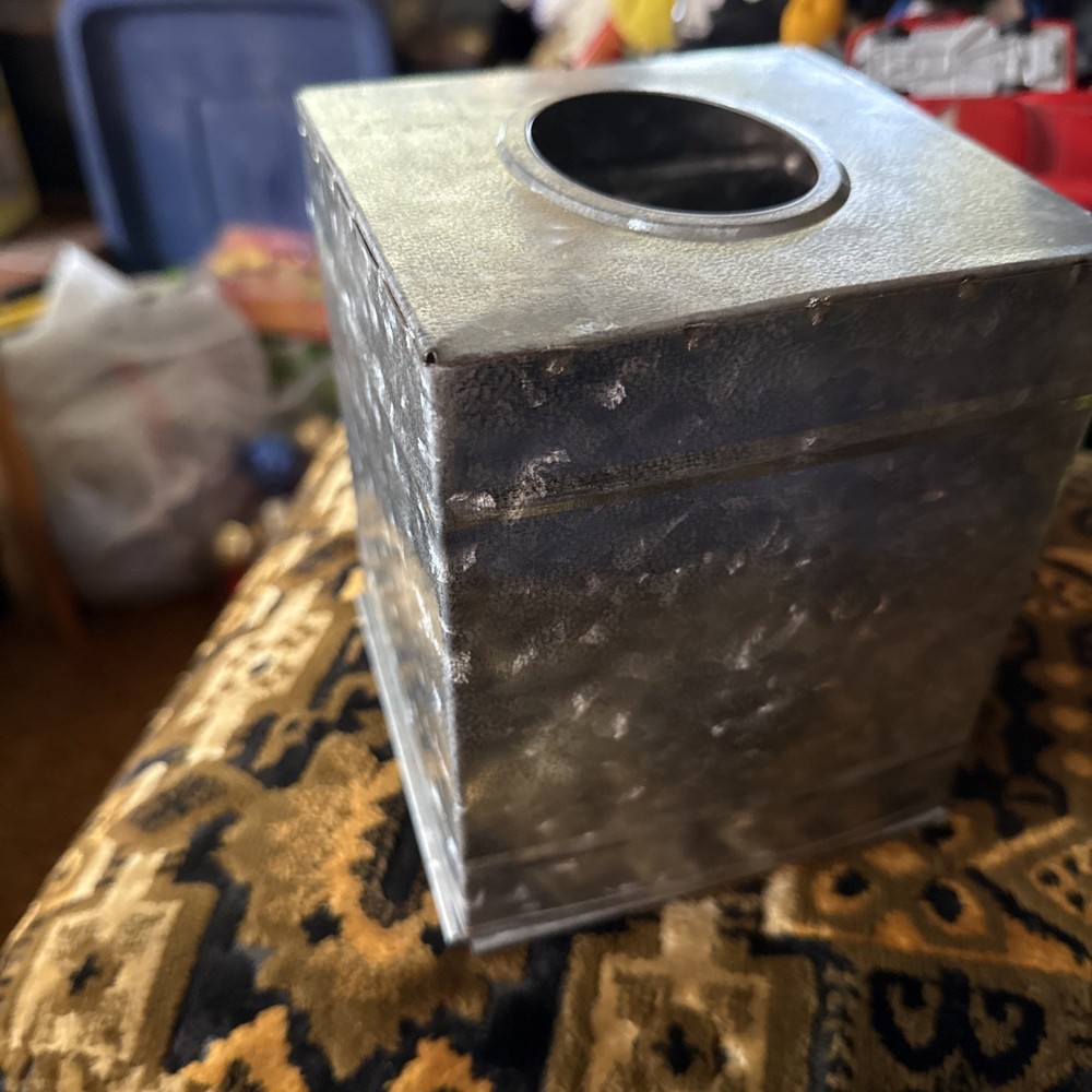 Tissue Box Cover Square Rustic Galvanized Metal Tissue Box Holder